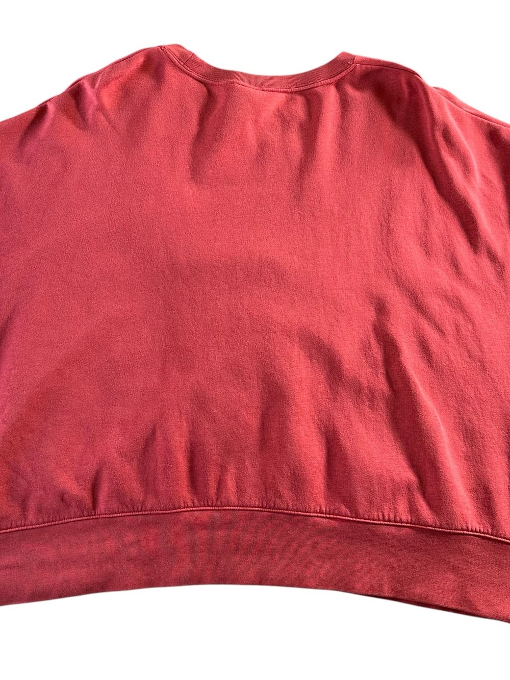 Nike Plus Women's Coral-Red Cropped Crewneck Sweatshirt with Glitter Logo 3X - Picture 5 of 11